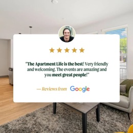 We’re thrilled to receive another glowing review from a happy resident! review over living room image