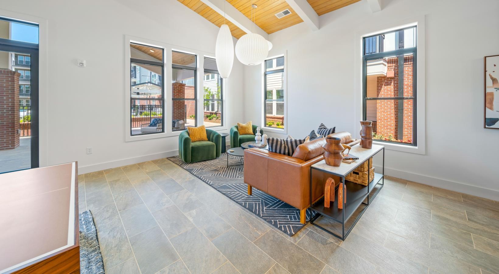 Enjoy our resident-only features a living room with a large window