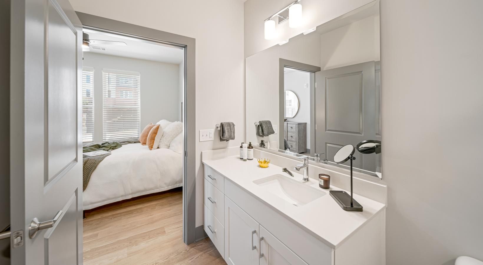 Spacious bathrooms with everything you need a bathroom with a bed and sink